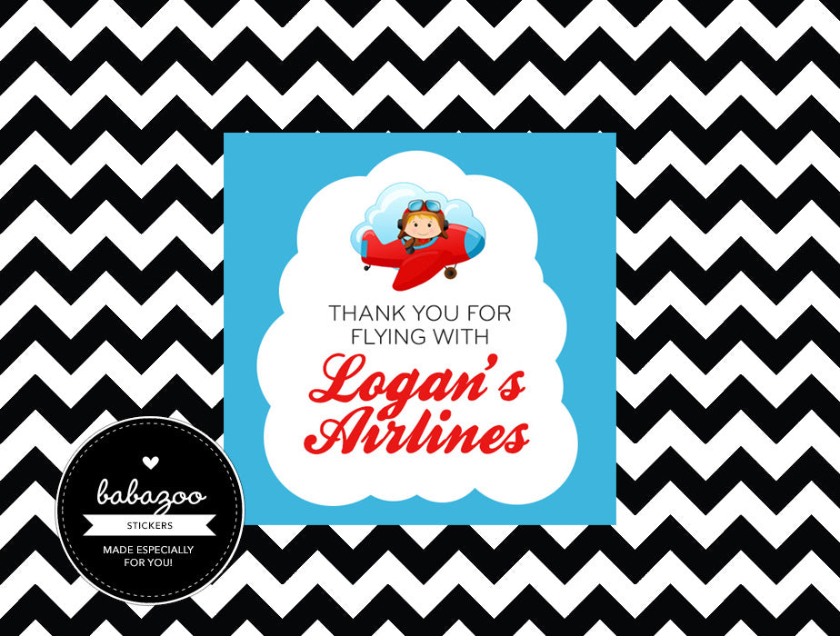 Aeroplane square stickers (10)