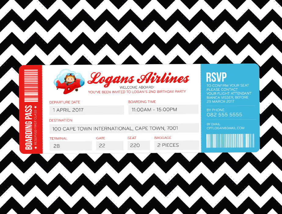 Aeroplane Invitation