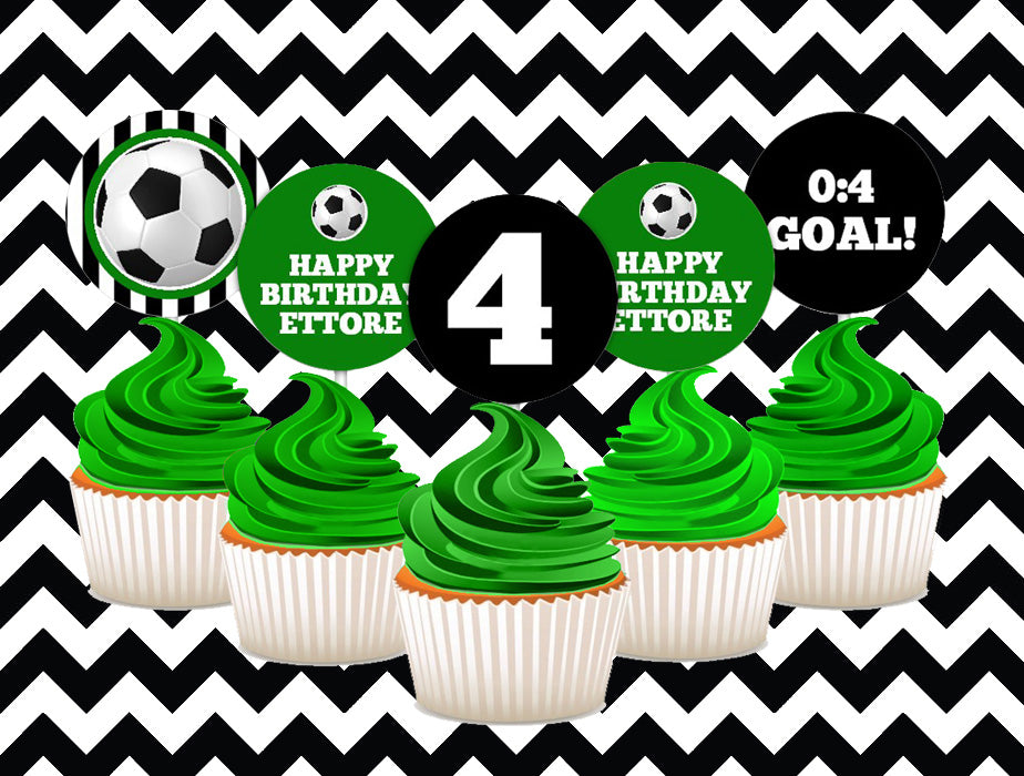 Football cupcake toppers (10) - Generic