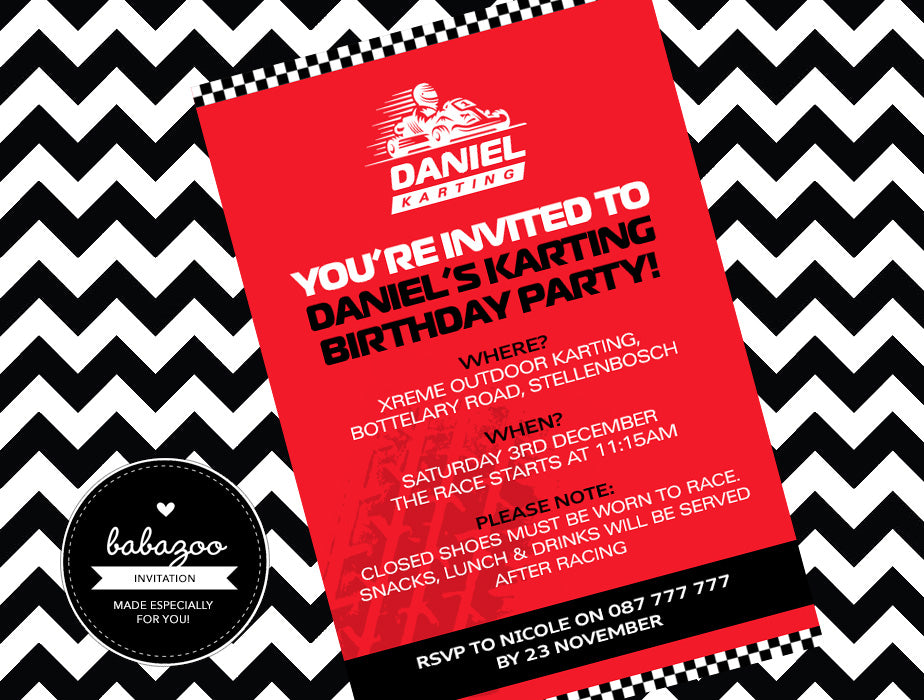Racing car Invitation
