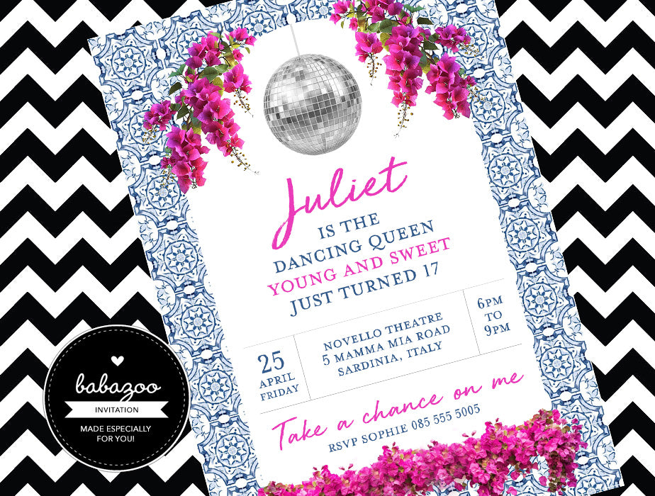 Mamma Mia invitation