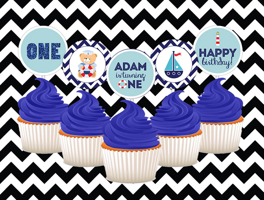Nautical cupcake toppers (10)