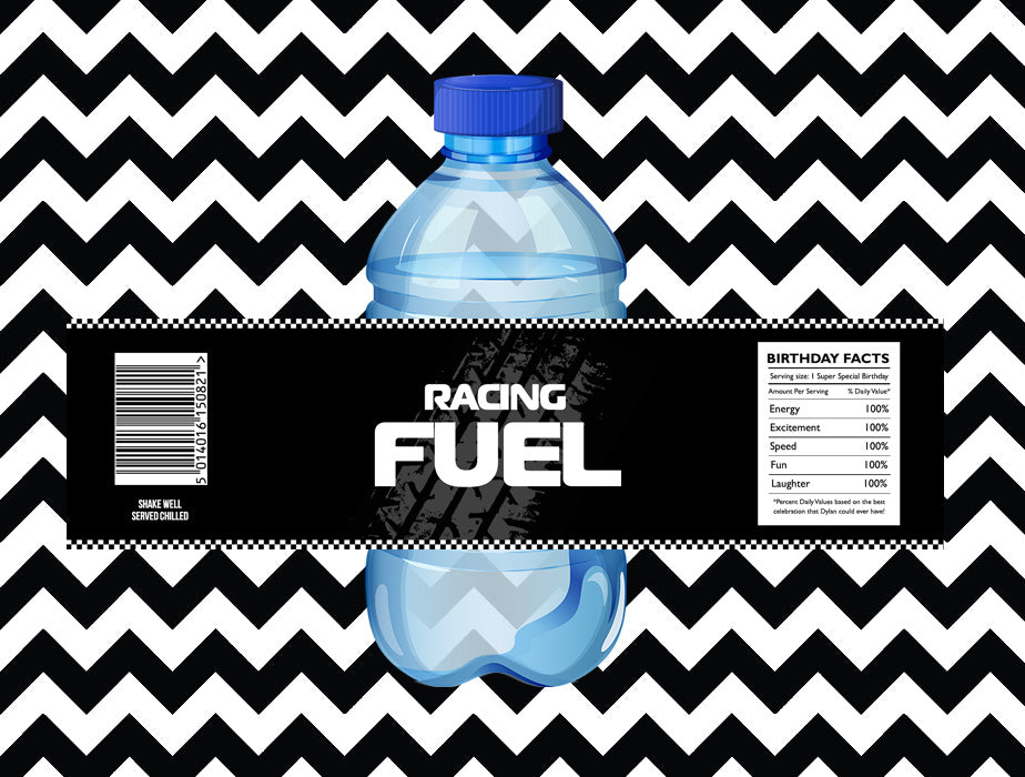 Racing car juice/water labels (10)