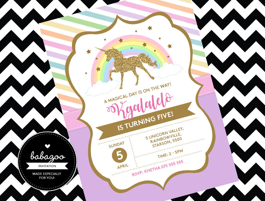 Unicorn Invitation (Style 1)