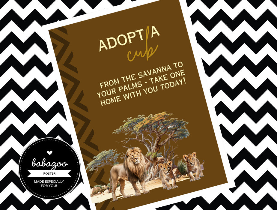 Adopt a cub (safari) poster