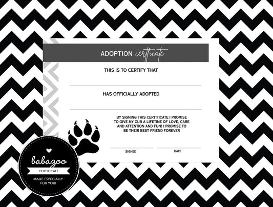 Adoption certificate (A6 size)