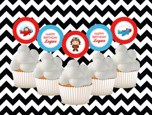 Aeroplane cupcake toppers (10)