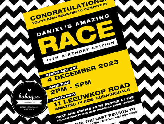 Amazing race invitation