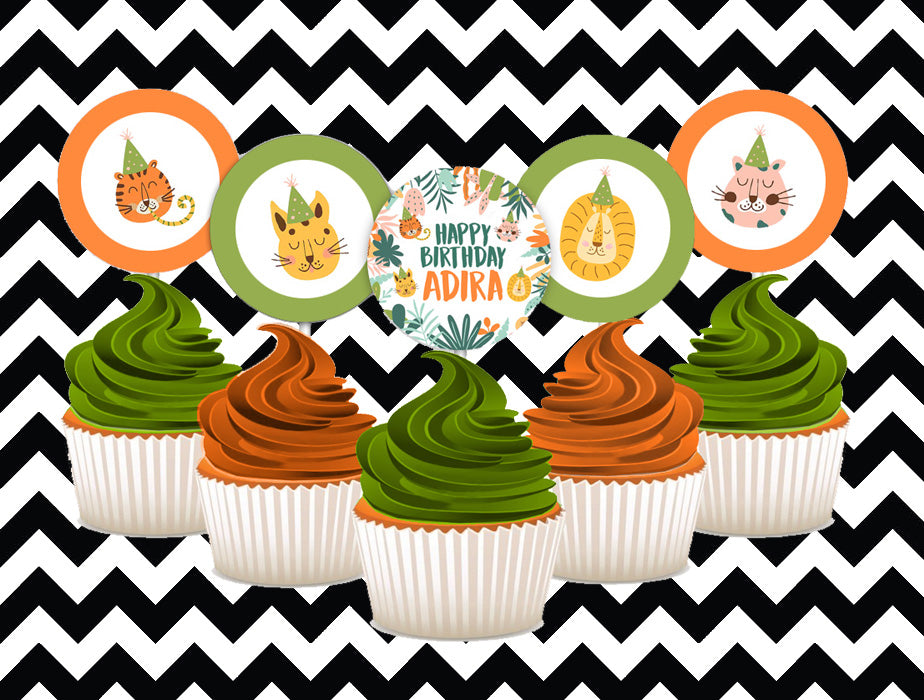 Jungle cupcake toppers (10) - Style 2