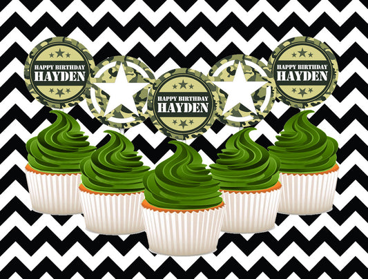 Army cupcake toppers (10)