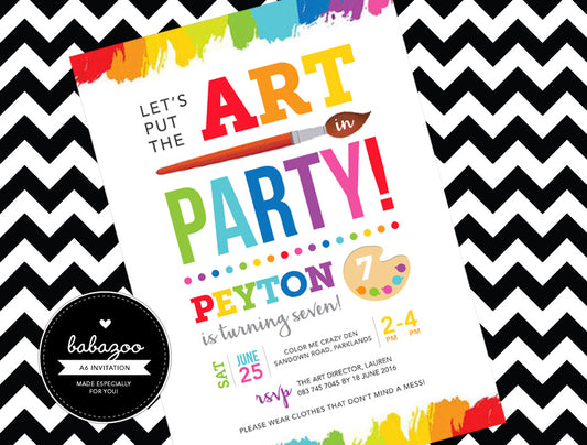Arty Party Invitation