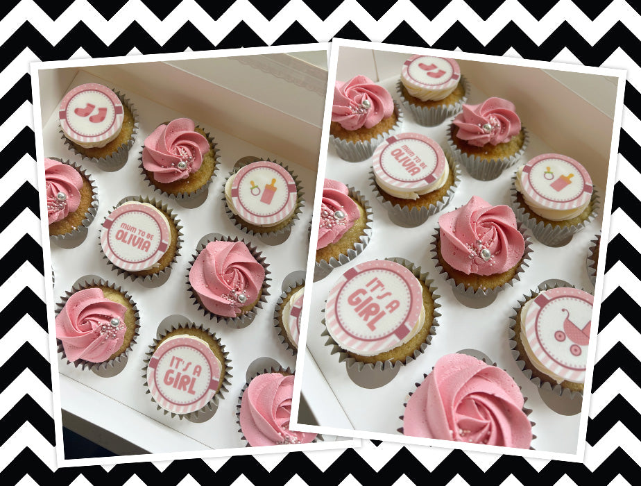 Baby shower (girl) cupcake toppers (10)