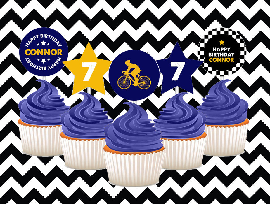 Bike cupcake toppers (10)