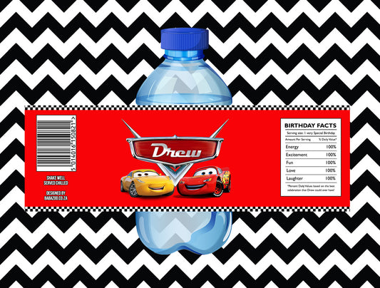 Cars juice/water labels (10)