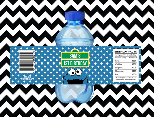 Cookie monster juice/water labels (10)