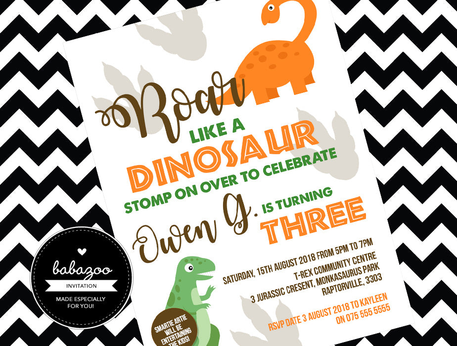 Dinosaur Invitation (Style 3)