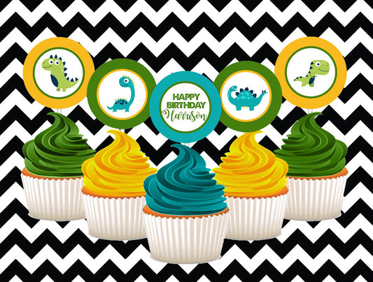 Dinosaur cupcake toppers (10) - Style 3