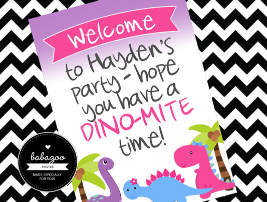 Pink Dinosaur - Welcome poster