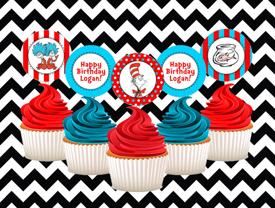 Dr Seuss cupcake toppers (10)