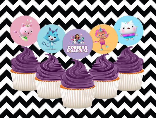 Gabby's Dollhouse cupcake toppers (10)