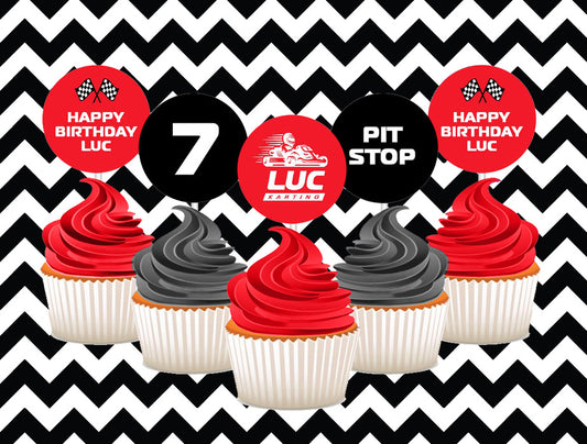 Go Karting cupcake toppers (10)