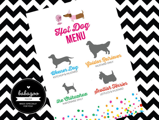 Hot Dog menu poster