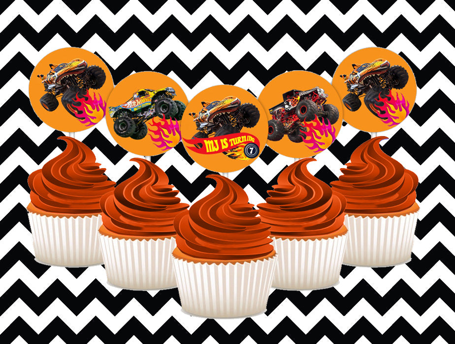 Hot wheels cupcake toppers (10) - Style 2