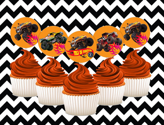 Hot wheels cupcake toppers (10) - Style 2
