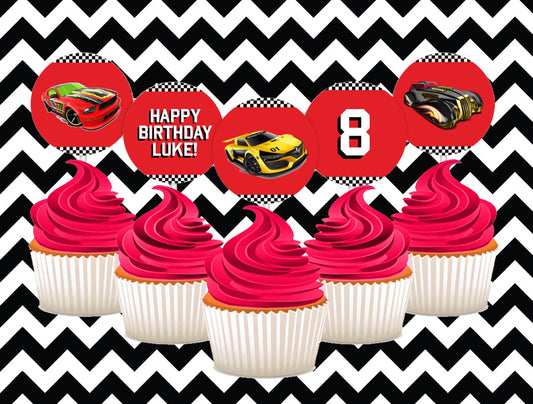 Hot wheels cupcake toppers (10) - Style 1