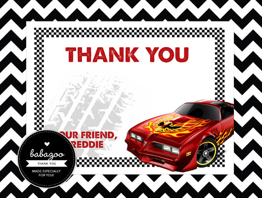 Hot wheels thank you cards (10)