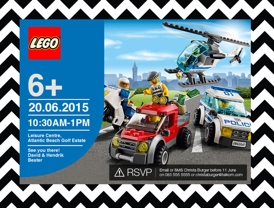 Lego Police Invitation (Style 1)