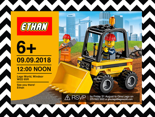 Lego Construction Invitation (Style 2)