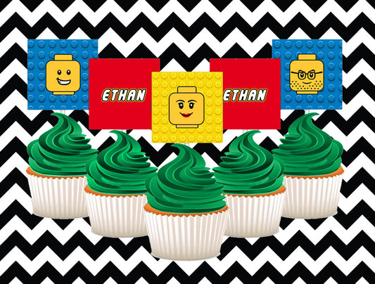 Lego cupcake toppers (10)