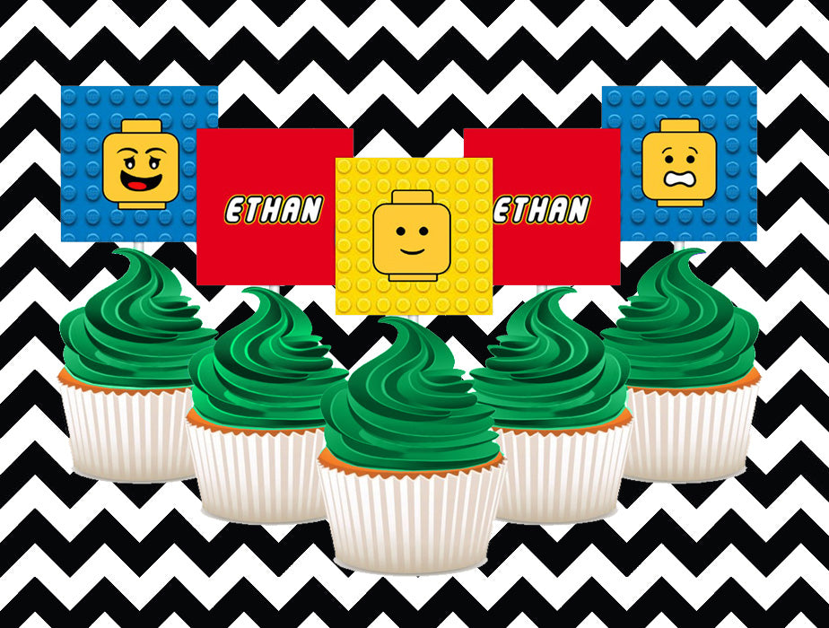 Lego cupcake toppers (10)