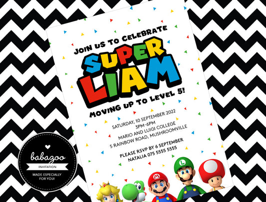 Mario brothers Invitation (Style 2)