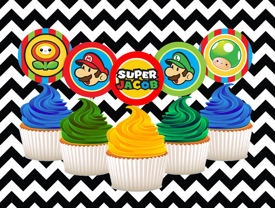 Mario brothers cupcake toppers (10)