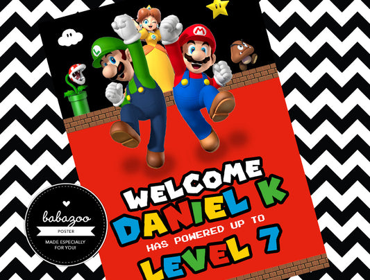 Mario brothers welcome poster