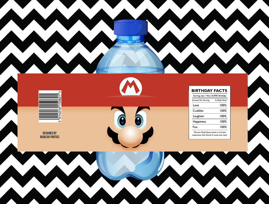 Mario brothers juice/water labels (10)