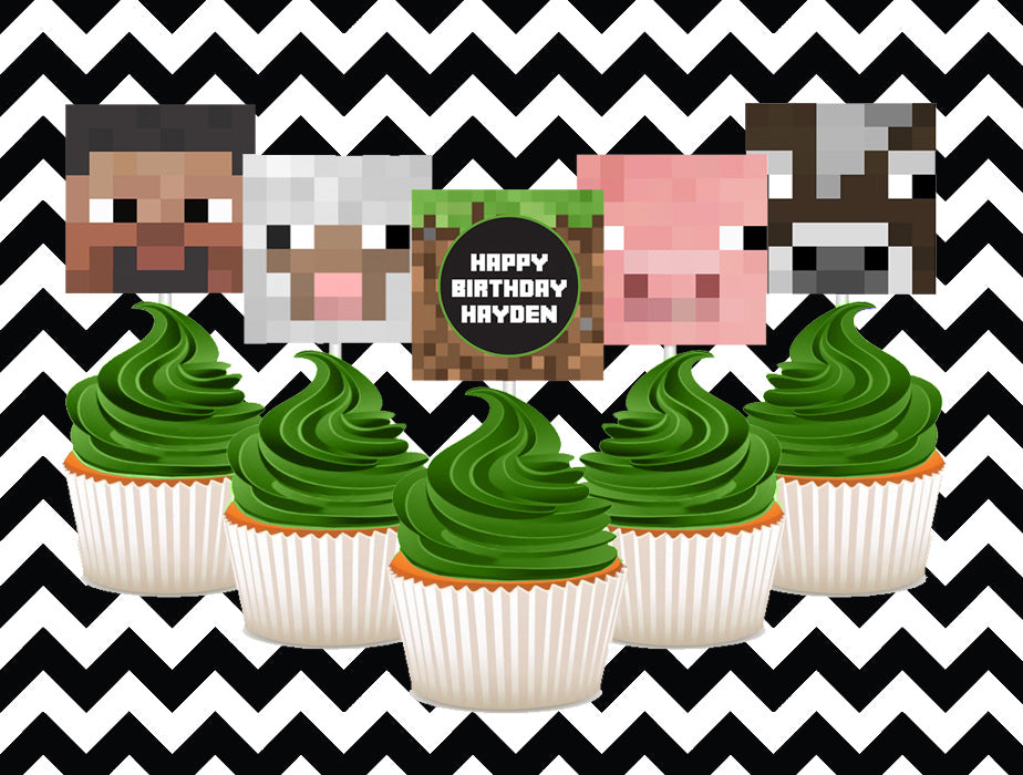 Minecraft cupcake toppers (10)