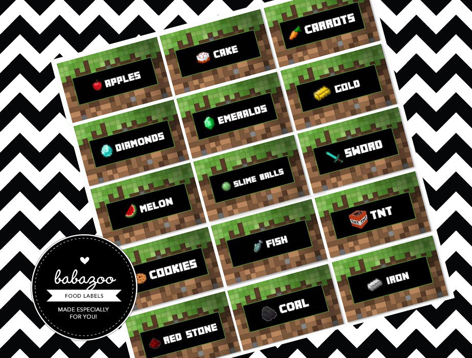 Minecraft Food Labels The Best Minecraft Party Food Ideas! Brownie