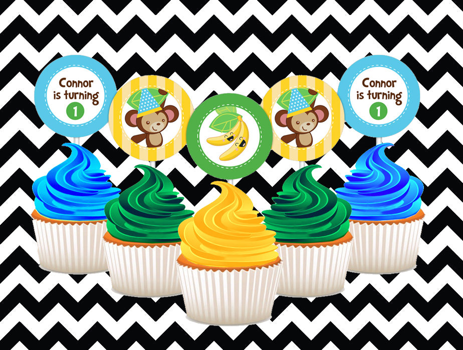 Monkey cupcake toppers (10)