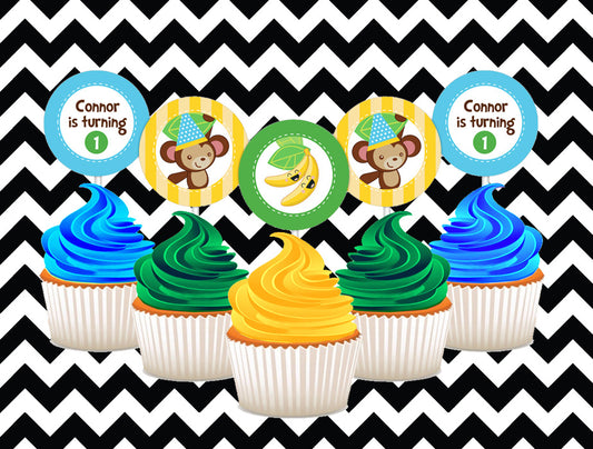 Monkey cupcake toppers (10)