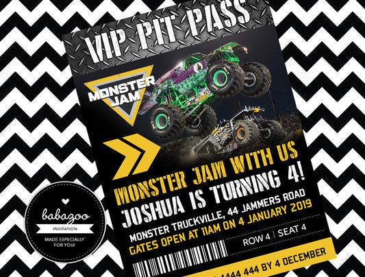 Monster Jam Invitations