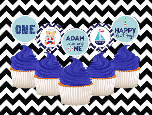 Nautical cupcake toppers (10)