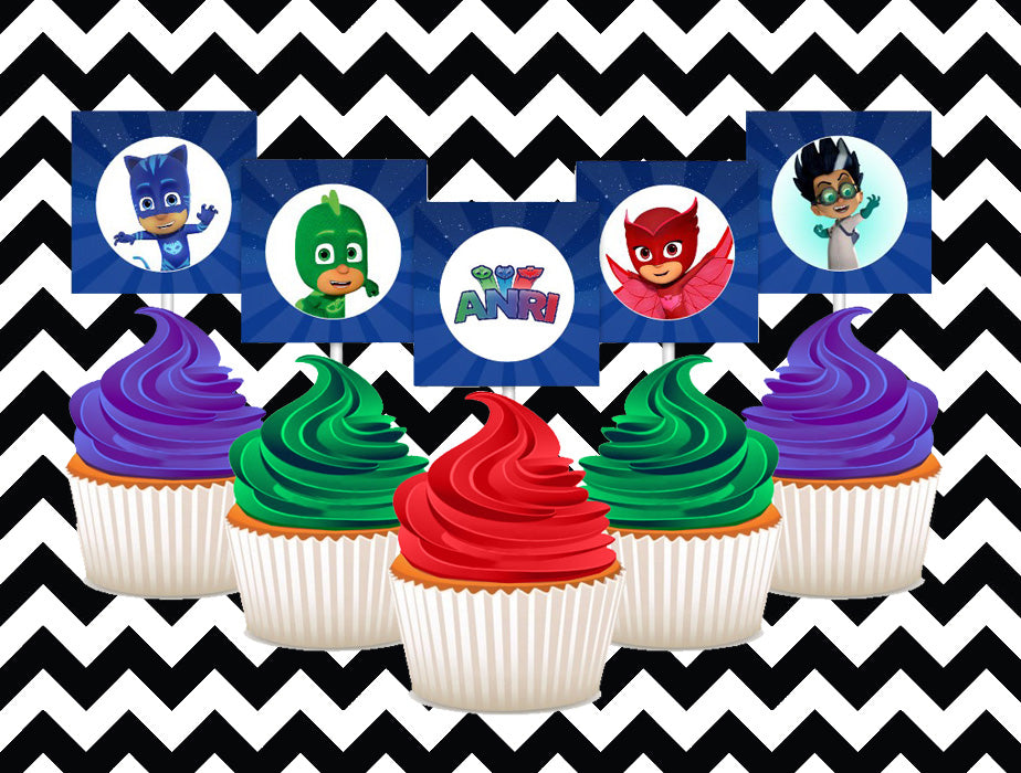 PJ Masks cupcake toppers (10)