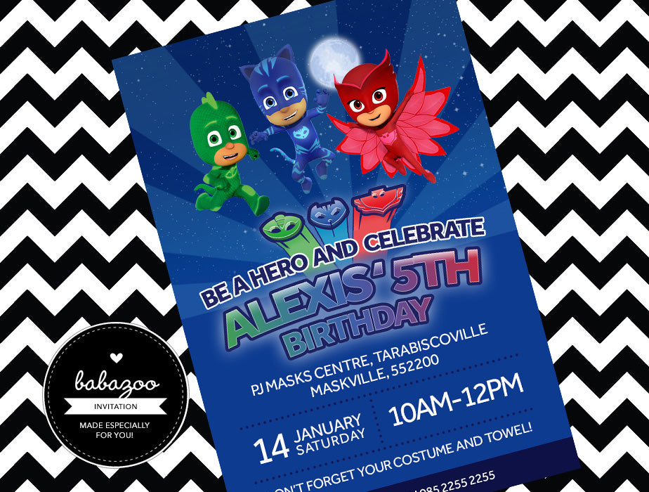 PJ Masks Invitation