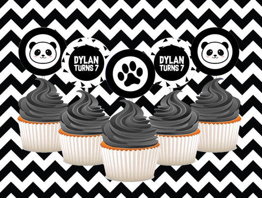 Panda cupcake toppers (10)