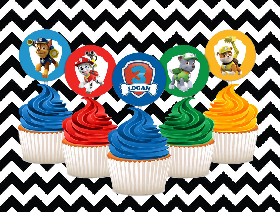 Paw Patrol cupcake toppers (10)