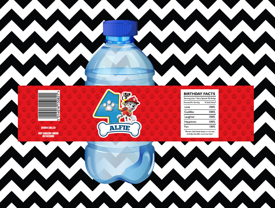 Paw Patrol juice/water labels (10)