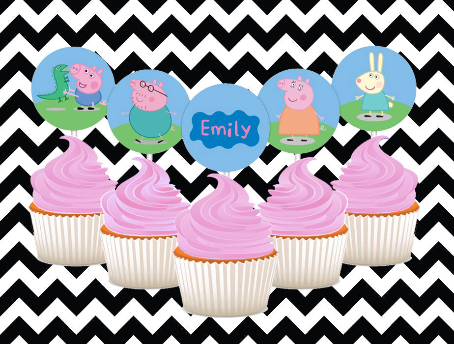 Peppa pig cupcake toppers (10)